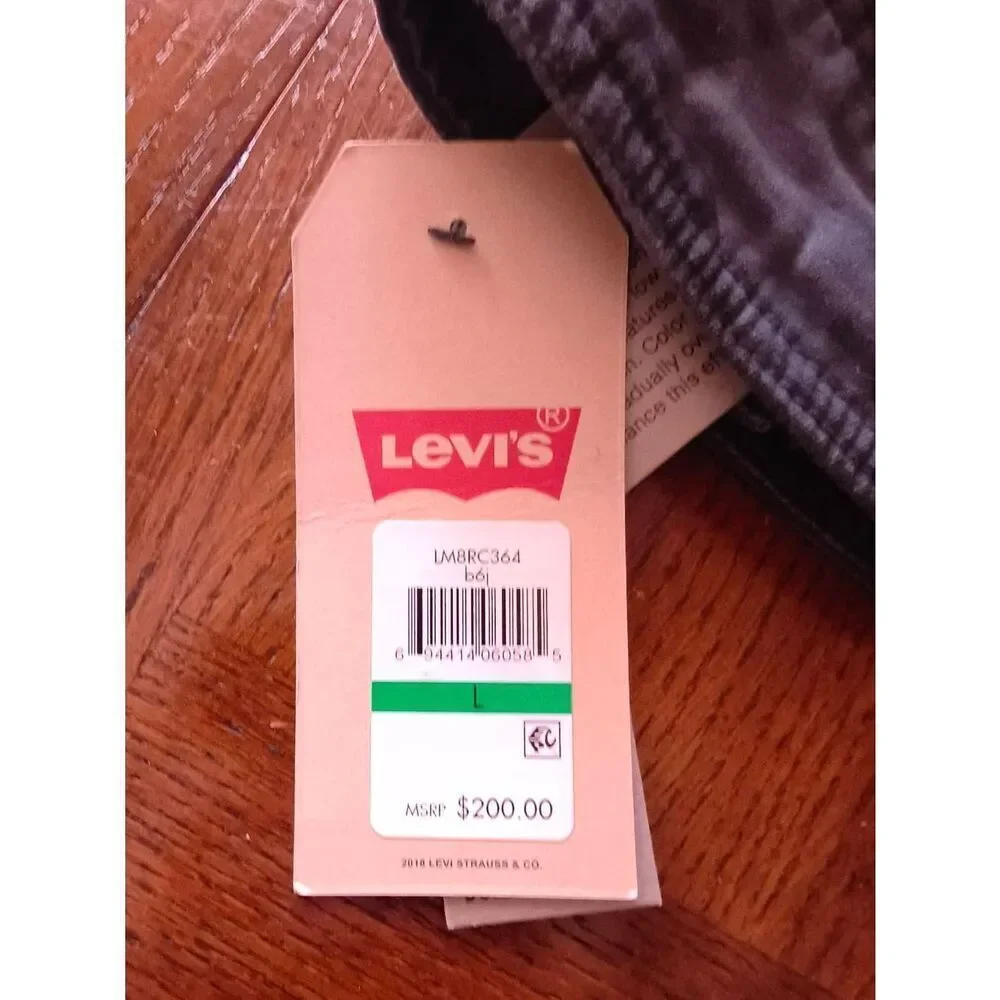 Levi's Men's Cotton Canvas Military Jacket NWT Large full-length zipper & snap-b